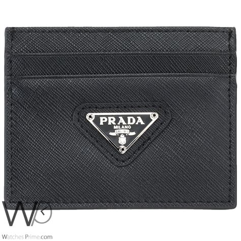 Prada: Black Nylon Card Holder Set 